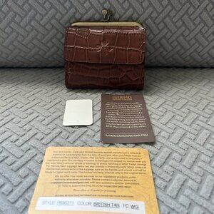Patricia Nash Astor Croco Embossed Leather Wallet BRITISH TAN New